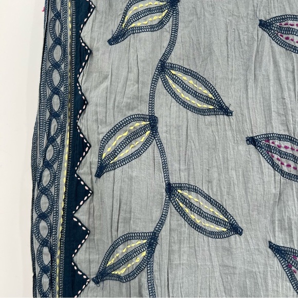 Vrisa Hand Made in India Cotton Embroidered Scarfs Dupatta Lot of 2 - Picture 3 of 10